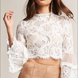 Sheer Lace Crop Top